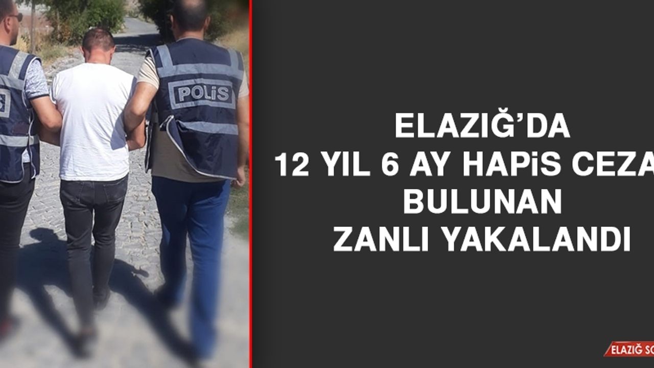Elazığ’da 12 Yıl 6 Ay Hapis Cezası Bulunan Zanlı Yakalandı