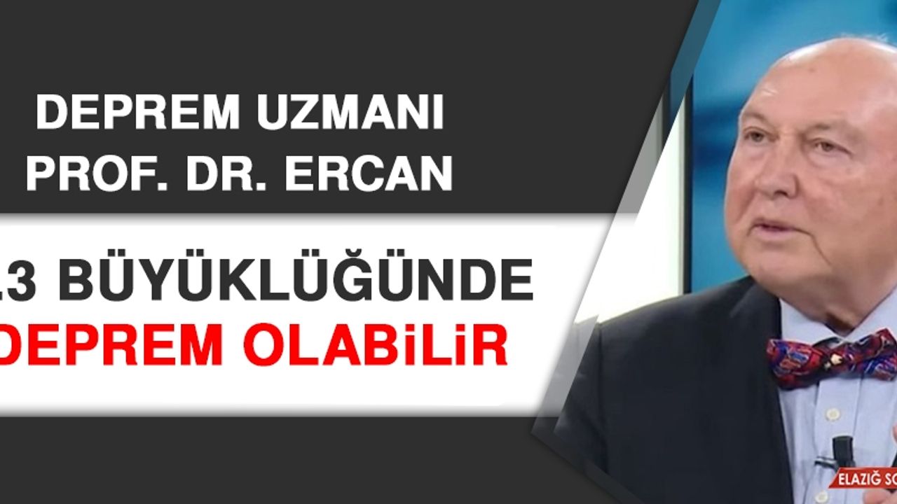 Prof. Dr. Ercan: 7.3 Büyüklüğünde Deprem Olabilir
