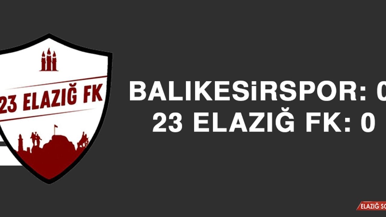 Balıkesirspor: 0 - 23 Elazığ FK: 0