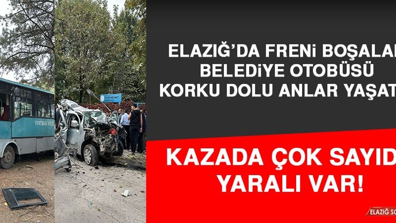 Elazığ’da Freni Boşalan Belediye Otobüsü Korku Dolu Anlar Yaşattı