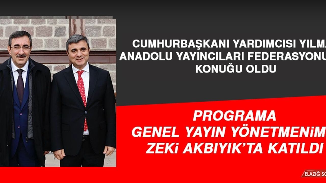 Cumhurbaşkanı Yardımcısı Yılmaz, Anadolu Yayıncıları Federasyonunun Konuğu Oldu