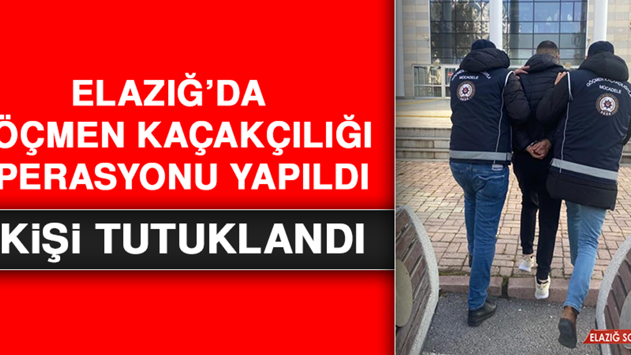 Elazığ’da Göçmen Kaçakçılığı Operasyonu Yapıldı, 1 Kişi Tutuklandı