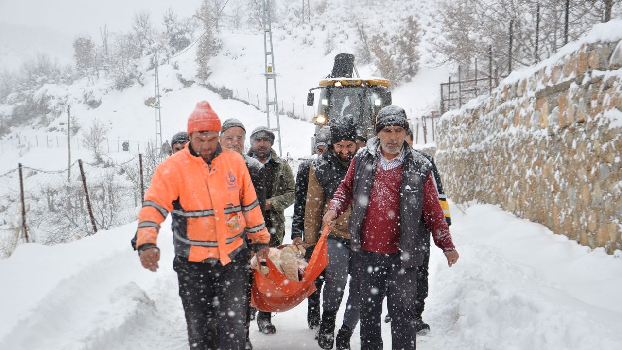 Bitlis'te yolu kapanan mezradaki hasta ekiplerin çalışmasıyla hastaneye ulaştırıldı