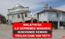 Malatya’da İlk Depremde Minaresi İkincisinde Kendisi Yıkılan Cami Yan Yattı