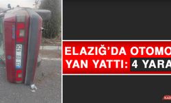Elazığ’da Otomobil Yan Yattı: 4 Yaralı  