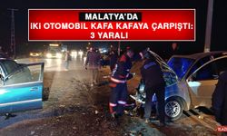 Malatya’da İki Otomobil Kafa Kafaya Çarpıştı: 3 Yaralı  