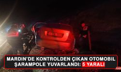 Mardin’de Kontrolden Çıkan Otomobil Şarampole Yuvarlandı: 5 Yaralı  