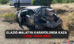 Elazığ Malatya Karayolunda Kaza, 1 Kişi Yaralandı