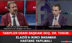 Tabipler Odası Başkanı Doç. Dr. Tosun: Elazığ’a İkinci Basamak Hastane Yapılmalı