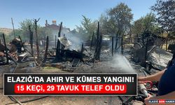 Elazığ’da Ahır ve Kümes Yangını