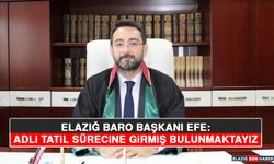 Elazığ Baro Başkanı Efe: Adli Tatil Sürecine Girmiş Bulunmaktayız