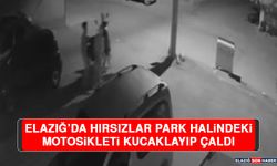 Elazığ’da Hırsızlar Park Halindeki Motosikleti Kucaklayıp Çaldı