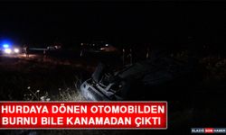 Hurdaya Dönen Otomobilden Burnu Bile Kanamadan Çıktı