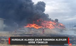 Hurdalık Alanda Çıkan Yangında Alevler Göğe Yükseldi