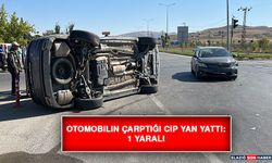 Otomobilin Çarptığı Cip Yan Yattı: 1 Yaralı