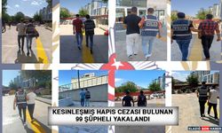 Elazığ'da Kesinleşmiş Hapis Cezası Bulunan 99 Şüpheli Tutuklandı