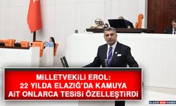 Milletvekili Erol: 22 Yılda Elazığ’da Kamuya Ait Onlarca Tesisi Özelleştirdi