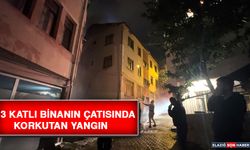 3 Katlı Binanın Çatısında Korkutan Yangın