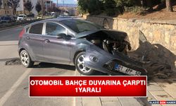 Otomobil Bahçe Duvarına Çarptı 1 Yaralı!