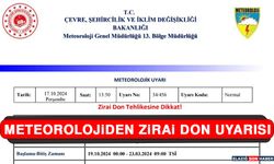 Meteorolojiden Zirai Don Uyarısı