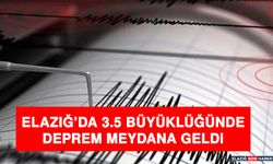 Elazığ’da 3.5 Büyüklüğünde Deprem Meydana Geldi