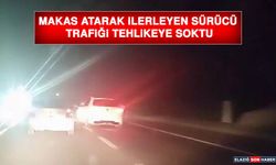 Makas Atarak İlerleyen Sürücü Trafiği Tehlikeye Soktu