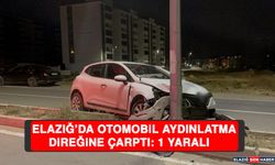 Elazığ’da Otomobil Aydınlatma Direğine Çarptı: 1 Yaralı