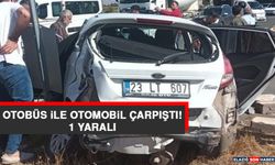 Otobüs İle Otomobil Çarpıştı: 1 Yaralı