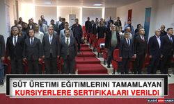 Süt Üretimi Eğitimlerini Tamamlayan Kursiyerlere Sertifikaları Verildi