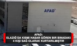 AFAD: Elazığ'da Kısmi Hasar Gören Bir Binadaki 4 Kişi Sağ Olarak Kurtarılmıştır