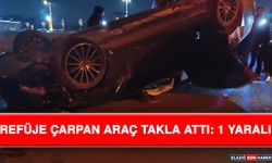 Refüje Çarpan Araç Takla Attı: 1 Yaralı