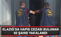 Elazığ’da Hapis Cezası Bulunan 92 Şahıs Yakalandı