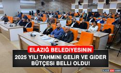 Elazığ Belediyesinin 2025 Yılı Tahmini Gelir ve Gider Bütçesi Belli Oldu!