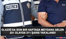 Elazığ’da Son Bir Haftada Meydana Gelen 231 Olayda 211 Şahıs yakalandı