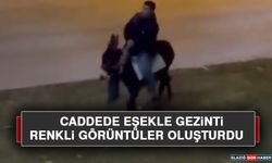 Caddede Eşekle Gezinti Renkli Görüntüler Oluşturdu