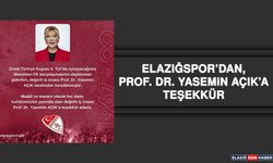 Elazığspor’dan, Prof. Dr. Yasemin Açık’a Teşekkür