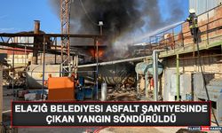 Elazığ Belediyesi Asfalt Şantiyesinde Çıkan Yangın Söndürüldü