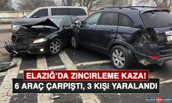 Elazığ’da Zincirleme Kaza! 6 Araç Çarpıştı, 3 Yaralı