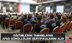 Eğitimlerini Tamamlayan AFAD Gönüllüleri Sertifikalarını Aldı