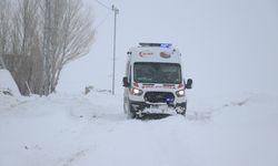 Ağrı'da sağlık ekipleri çetin kış şartlarına rağmen kırsaldaki hastalara ulaşıyor