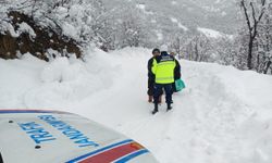 Tunceli'de kardan yolu kapanan köydeki hastayı jandarma hastaneye ulaştırdı