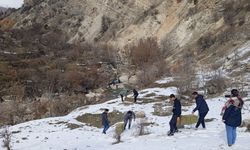 Tunceli'de üniversite öğrencileri yaban hayvanları için doğaya yem bıraktı