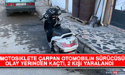 Motosiklete Çarpan Otomobilin Sürücüsü Olay Yerinden Kaçtı, 2 Kişi Yaralandı