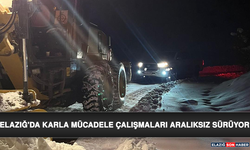 Elazığ'da Karla Mücadele Çalışmaları Aralıksız Sürüyor