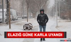 Elazığ Güne Karla Uyandı