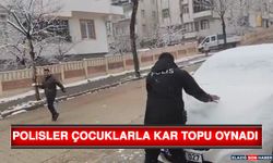 Polisler Çocuklarla Kar Topu Oynadı