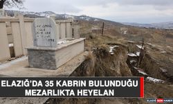 Elazığ'da 35 Kabrin Bulunduğu Mezarlıkta Heyelan