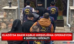 Elazığ'da Bakır Kablo Hırsızlığına Operasyon: 4 Şüpheli Gözaltı