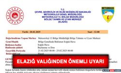 Elazığ Valiliğinden Önemli Uyarı