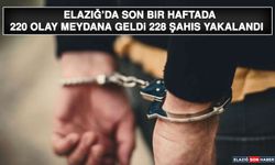 Elazığ’da Son Bir Haftada 220 Olay Meydana Geldi 228 Şahıs Yakalandı